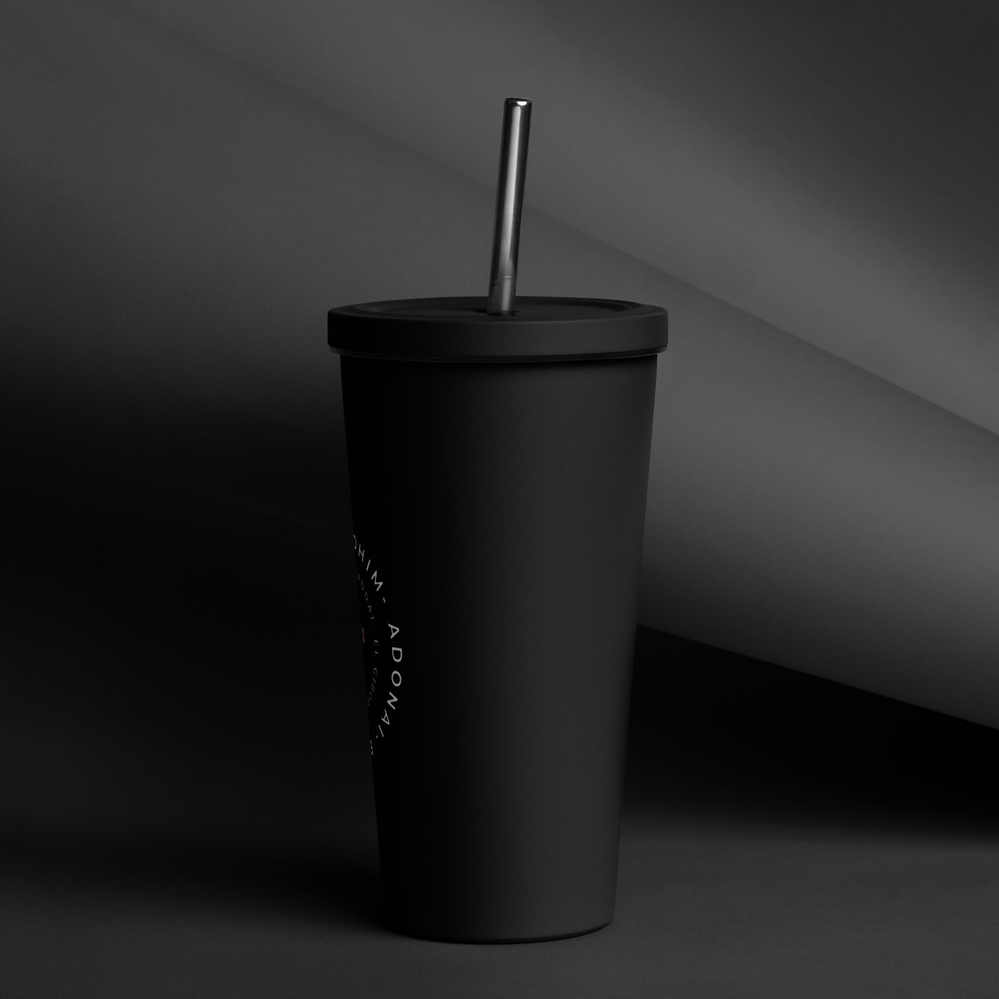 Insulated tumbler with a straw