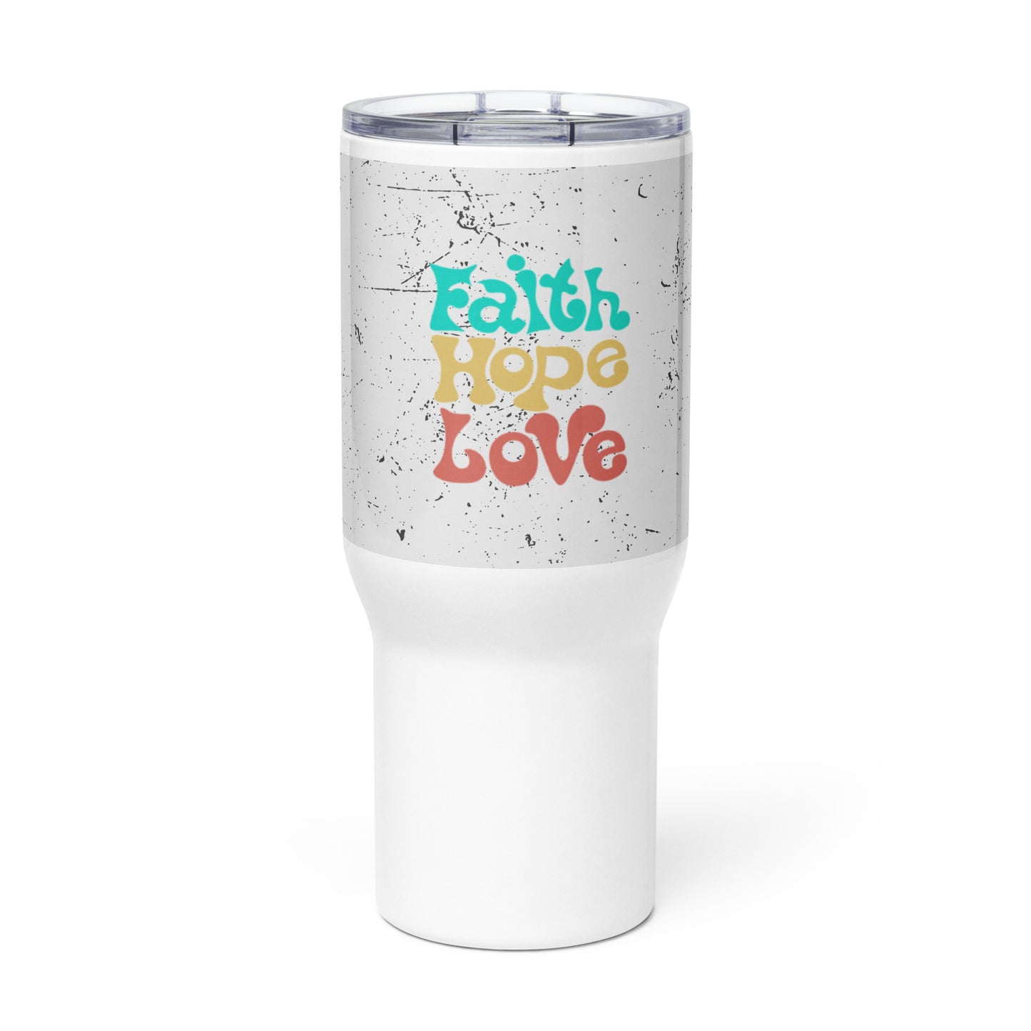 Travel mug with a handle