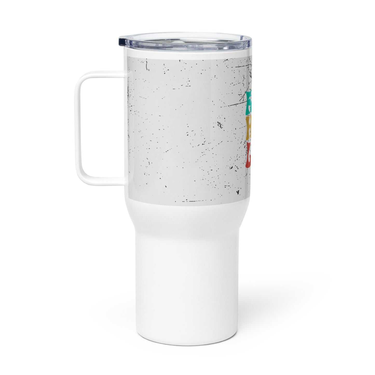 Travel mug with a handle