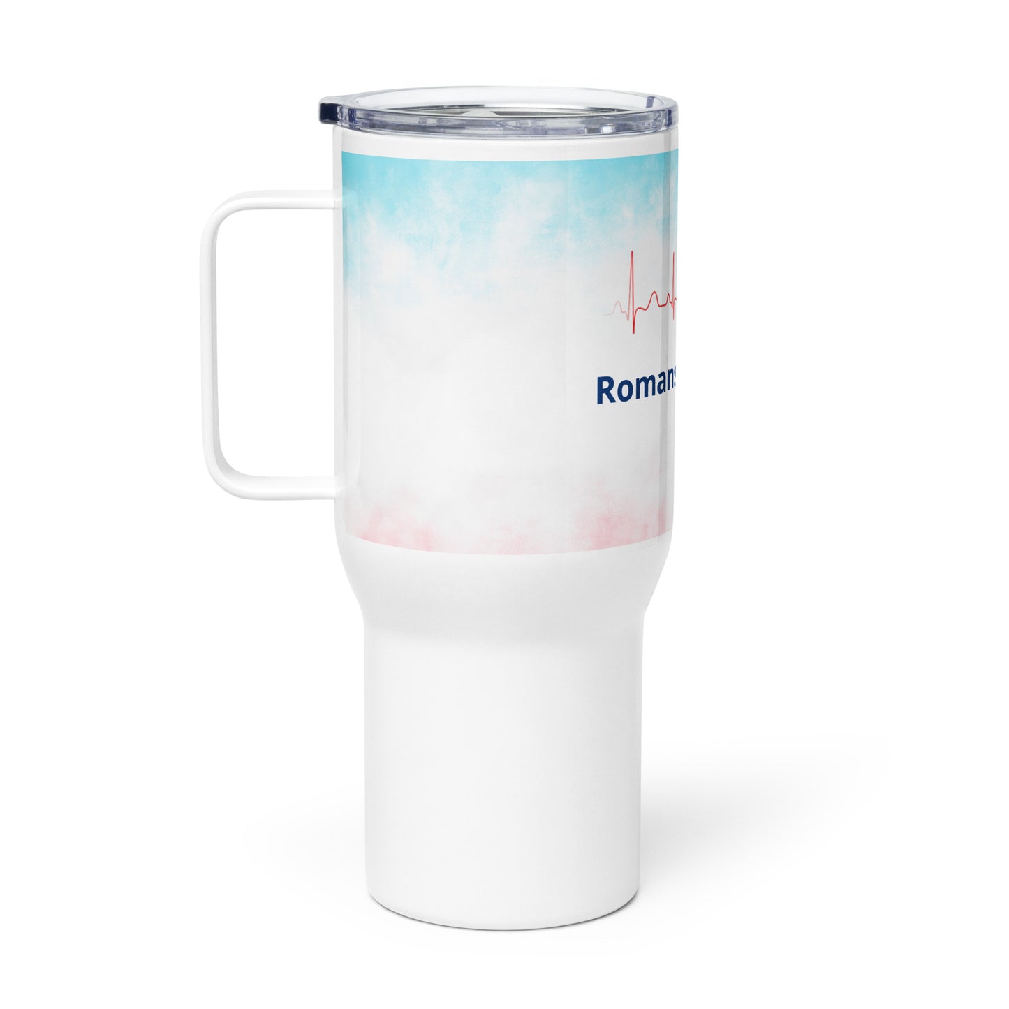 Travel mug with a handle