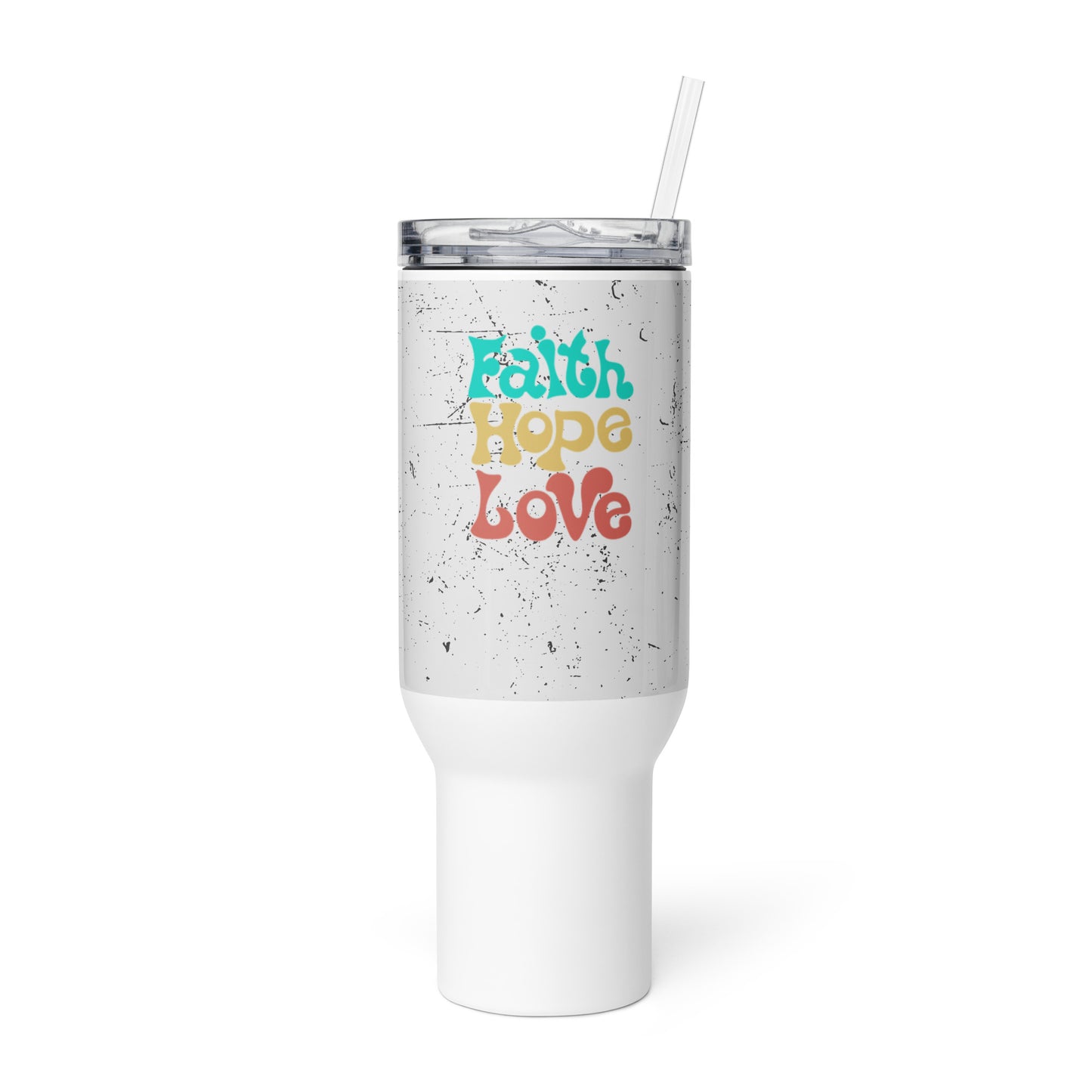Travel mug with a handle