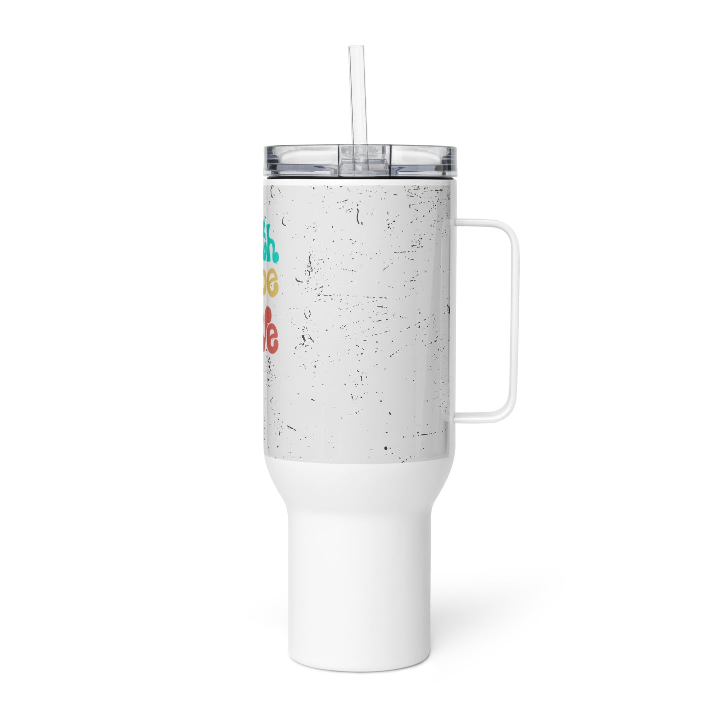 Travel mug with a handle
