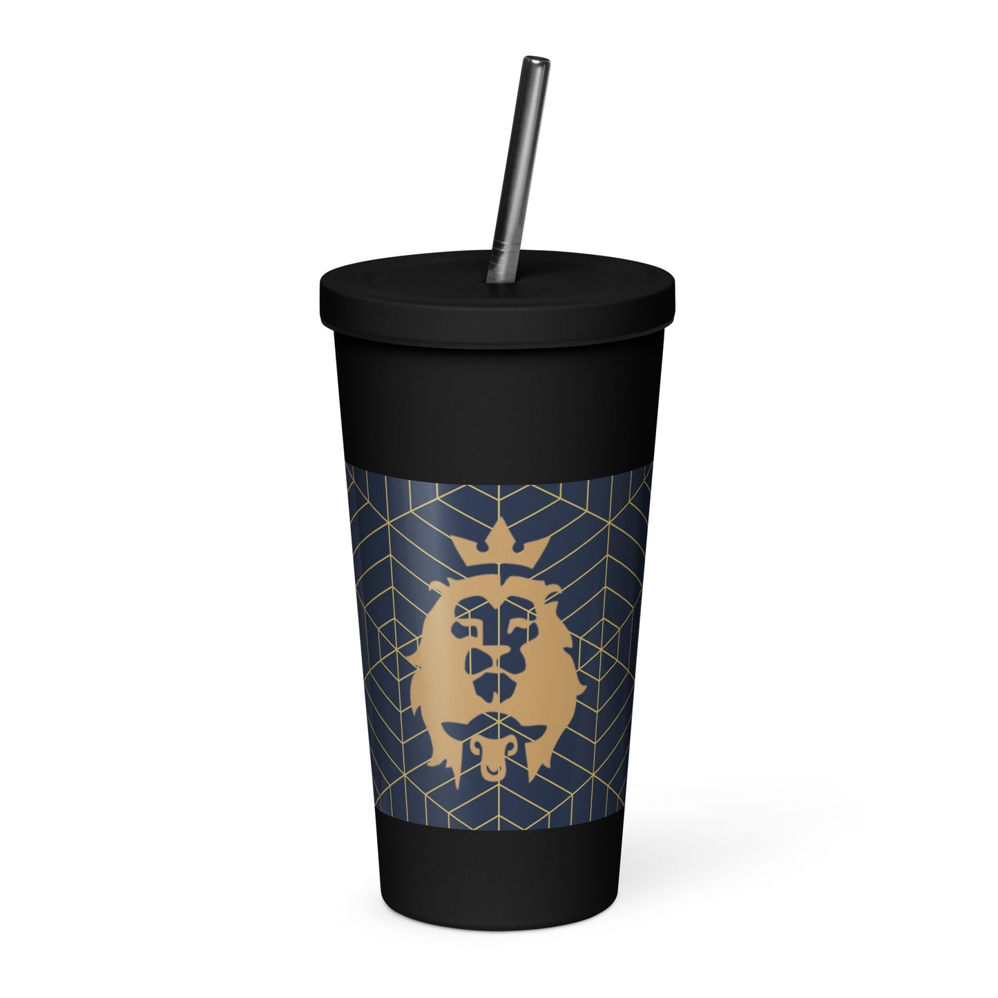 Insulated tumbler with a straw