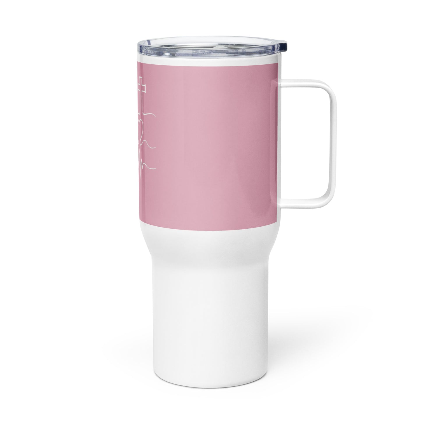 Travel mug with a handle