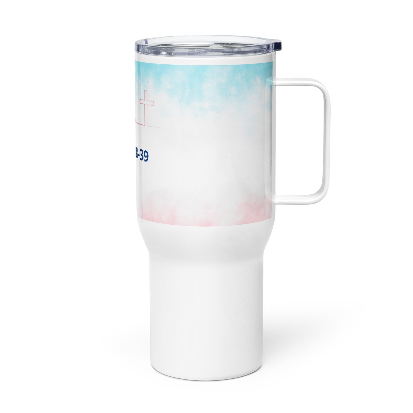 Travel mug with a handle