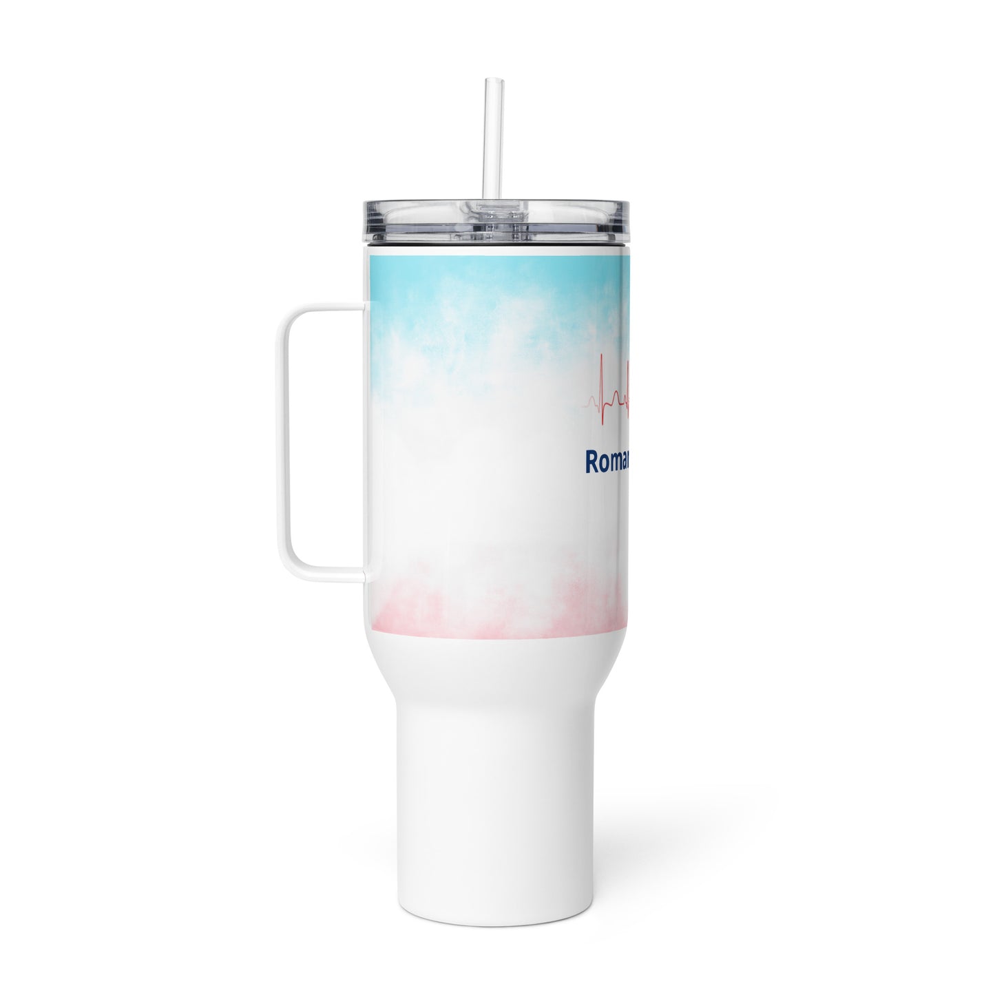 Travel mug with a handle