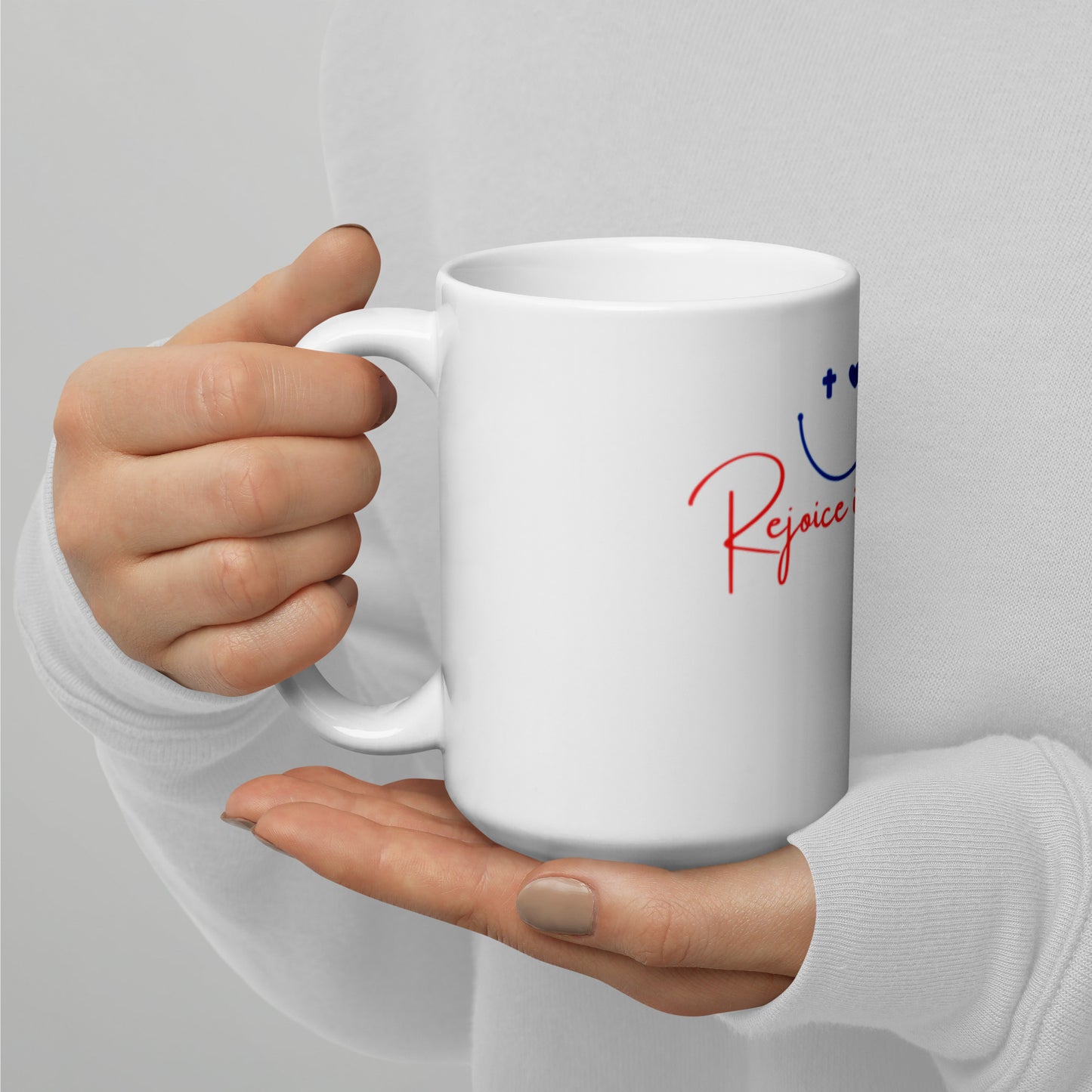 White glossy mug