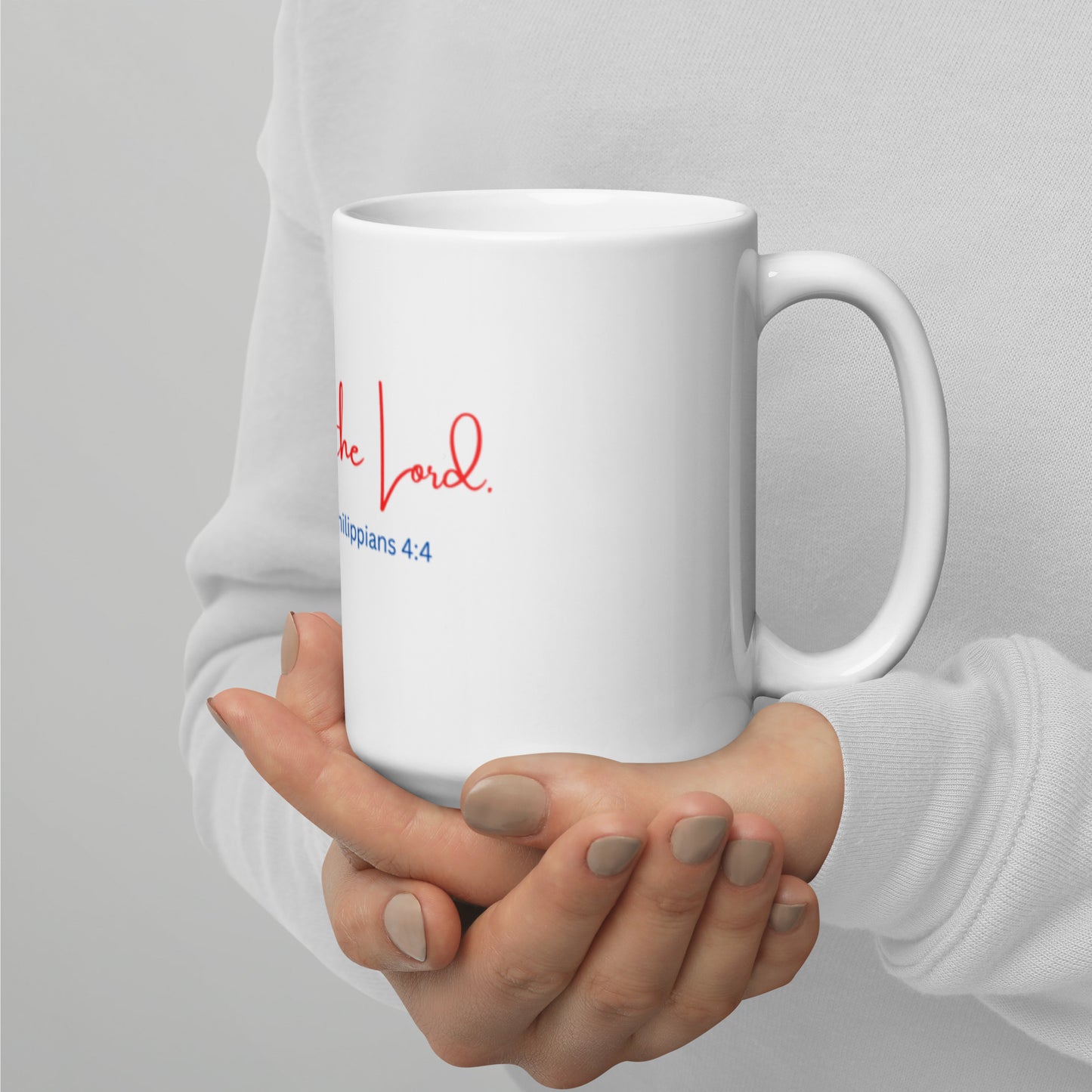 White glossy mug