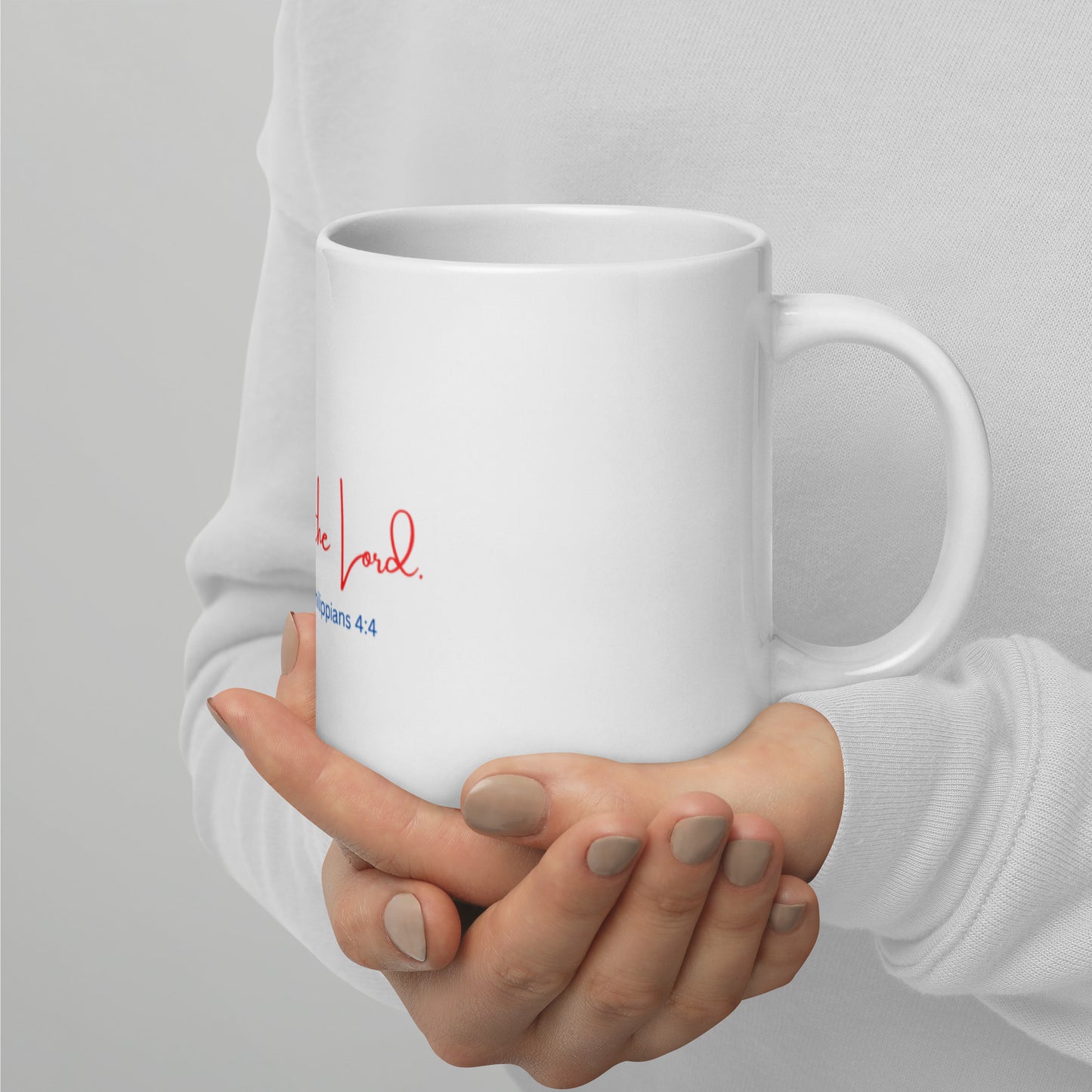 White glossy mug