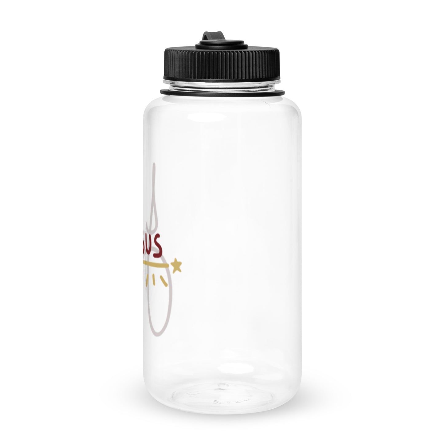 Wide mouth plastic water bottle